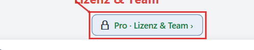 Kopfzeile: Schaltfläche Lizenz & Team markiert